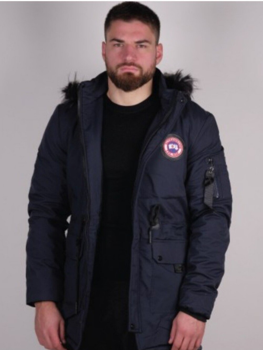 Men's Unbranded Fashion Parka - Black XL( PTP 23" )